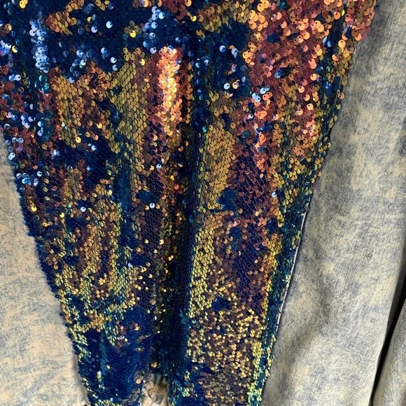 L&B Multicolor Sequin Jean Jacket - Picture 6 of 6